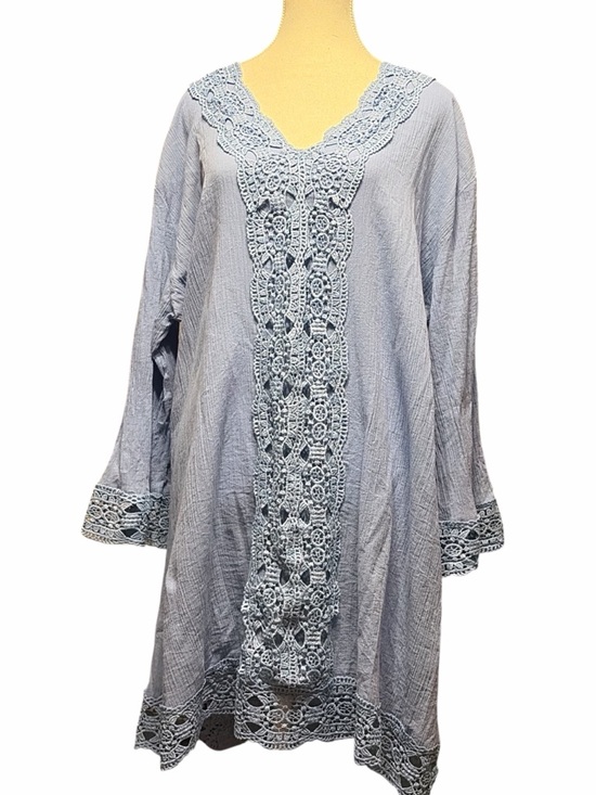 Isaac Mizrahi Other - Isaac Mizrahi Light Blue Crochet-Trim Swim Coverup